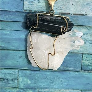 NEW Extra Large Crystal Quartz & Tourmaline. A Beauty.